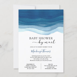 Blue Boy Baby Shower by Mail Invitation