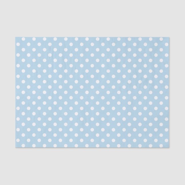 Blue boy baby shower gift polka dots tissue paper (Front)