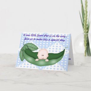 Blue Boy Baby Shower Pea in a Pod Invitation