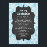 Blue Boy Baby Sprinkle snowflake winter invites<br><div class="desc">This Rustic Snowflake design is available with other headings and colours!  Matching items also available.  Contact the designer to request other items.</div>