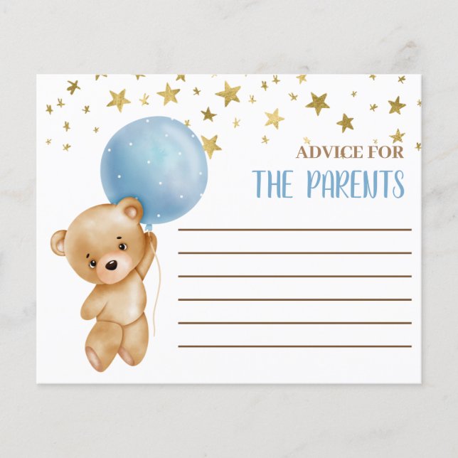 Blue Boy Bear Advice for the Mum card (Front)