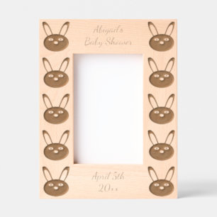 Blue Boy Bunny Face Spring Easter Baby Shower Etched Frames