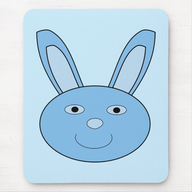 Blue Boy Bunny Face Spring Easter Mouse Mat (Front)