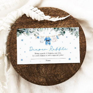 Blue Boy Christmas Santa Baby Shower Diaper Raffle Enclosure Card