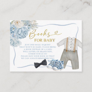Blue Boy Clothes Baby Shower Books for Baby Enclosure Card