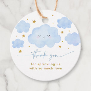 Blue Boy Cloud Stars Baby Sprinkle Favour Tags