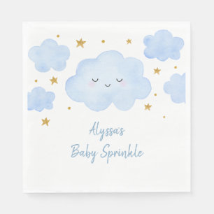 Blue Boy Cloud Stars Baby Sprinkle Napkin