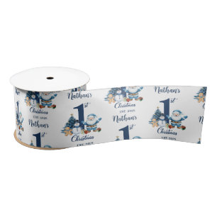Blue Boy First Christmas Satin Ribbon