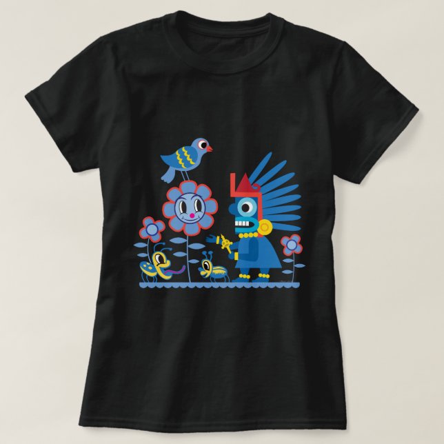 Blue Boy Mayan Rain God Women's T-Shirt (Design Front)
