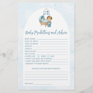 Blue Boy Nursery baby predictions and advice card
