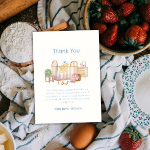 Blue Boy Nursery Toys Little Chicken Baby Shower Thank You Card