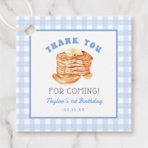 Blue Boy Pancake Breakfast Birthday Thank You Favour Tags