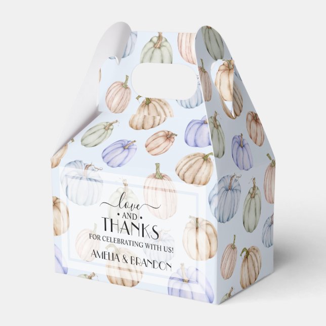 Blue Boy Pumpkins Baby Shower Large Favour Box (Front Side)
