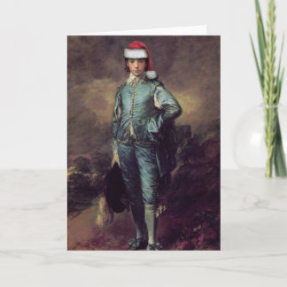 Blue Boy Santa Greeting Card