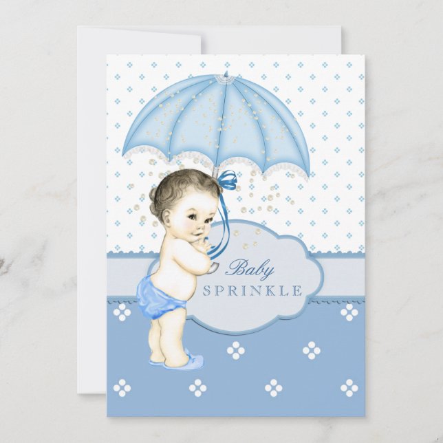 Blue Boy Sprinkle Baby Shower Invitation (Front)