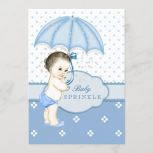 Blue Boy Sprinkle Baby Shower Invitation