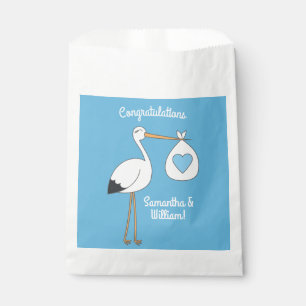 Blue Boy Stork Baby Shower Favour Bags