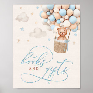 Blue Boy Teddy Bear Baby Shower Books & Gifts Sign
