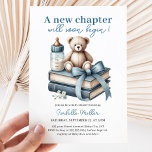 Blue Boy Teddy Bear Baby Shower New Chapter Begins Invitation<br><div class="desc">Blue Boy Teddy Bear Baby Shower New Chapter Begins Invitation</div>