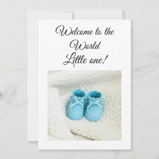 Blue boy tinny feet baby shower invitation