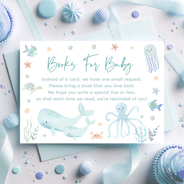 Blue Boy Under the Sea Baby Book Request Cards (Creator Uploaded)
