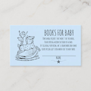 Blue Boy Whimsical Baby Shower Books For Baby Enclosure Card