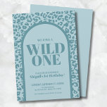 Blue Boy Wild One 1st Birthday Party Invitation<br><div class="desc">Jungle Safari Blue Boy Wild One 1st Birthday Party Invitation. A chic and stylish take on the 'Wild ONE' 1st birthday party theme. An elegant and stylish tone on tone teal blue leopard print pattern (or cheetah) is perfect for a little boy or even girl. But never fear, you can...</div>