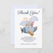 Blue Boy's Elephant Plane Baby Shower