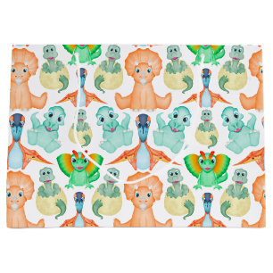 Blue Boys Jurassic Dino Birthday Dinosaur Large Gift Bag