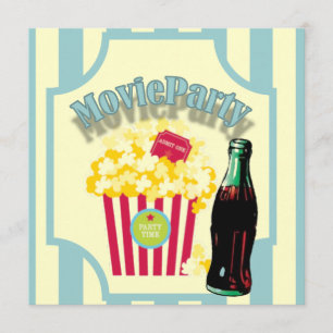 Blue Boys Movie Birthday Party Invitation