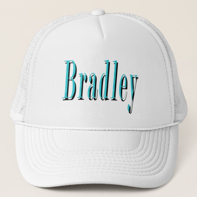 Blue Bradley Name Logo, Trucker Hat (Front)