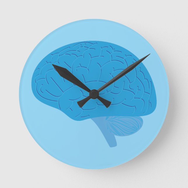 Blue Brain Round Clock (Front)