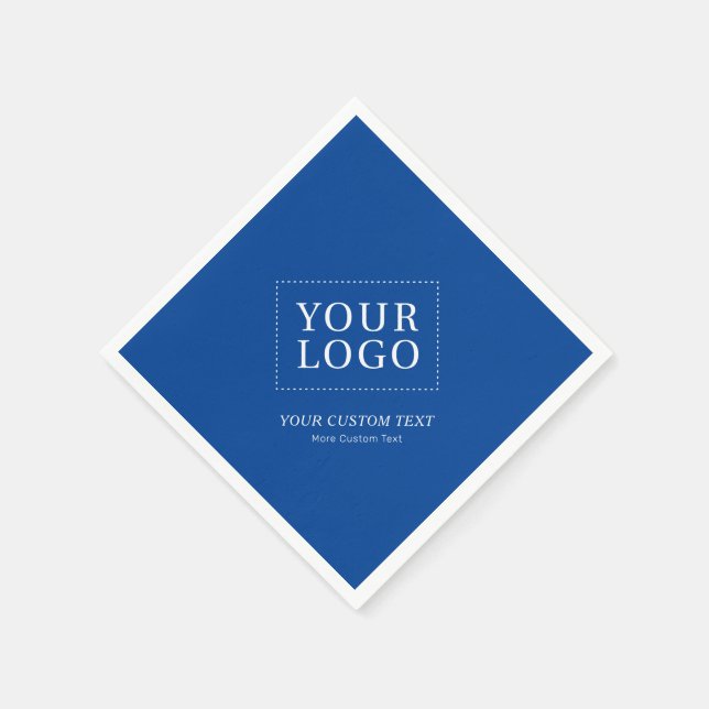 Blue Branded Custom Business Logo Promotional Napk Napkin (Corner)