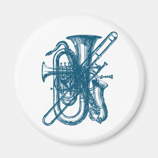 Blue Brass & Sax Magnet