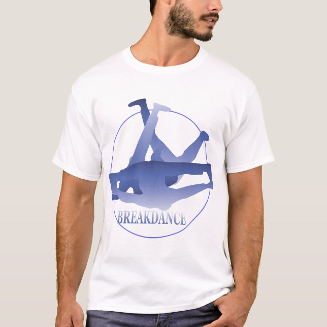 Blue Break Dance Performance Micro-Fibre Singlet T-Shirt (Front)