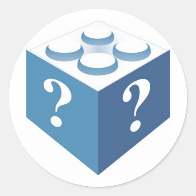 Blue Brick Classic Round Sticker (Front)