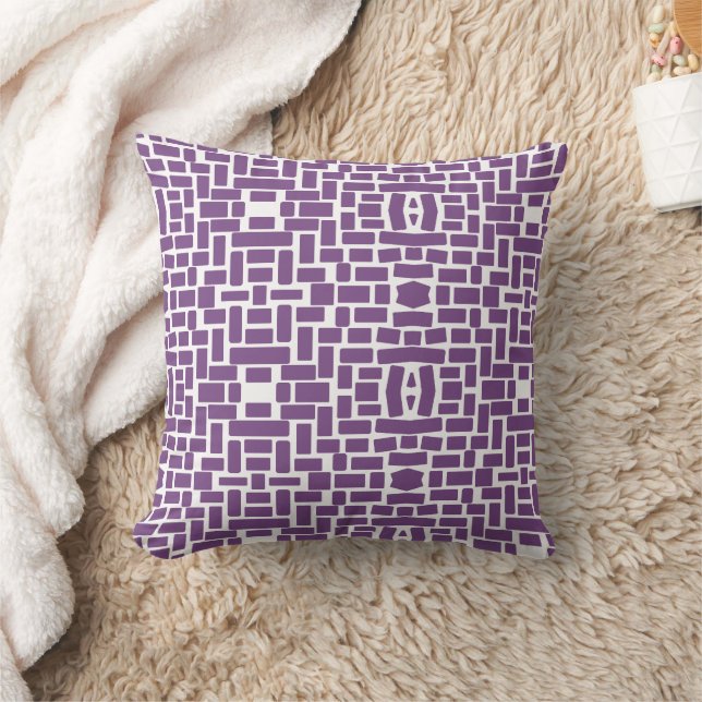 Blue brick pattern Throw Pillow (Blanket)