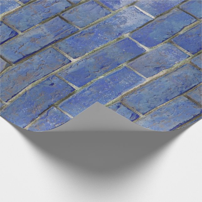 Blue Brick Pattern Wrapping Paper (Corner)