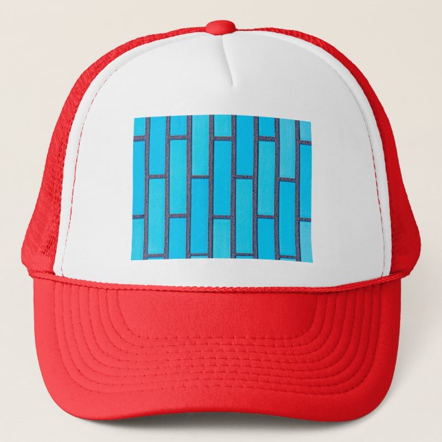 blue brick trucker hat (Front)