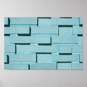 Blue Brick Wall Canvas or Poster