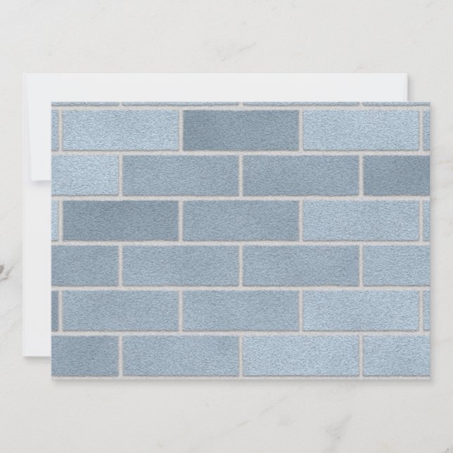Blue Brick Wall Invitation (Front)