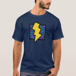 Blue Bricks Lightning Bolt T-Shirt<br><div class="desc">Blue Bricks Lightning Bolt bolts storm thunder lightening cartoon superhero superheroes cartoons science physics physical,  not to mention big bang.</div>