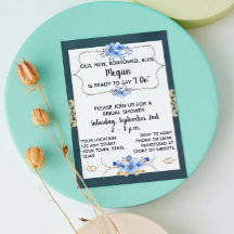 Blue Bridal Shower Invitation