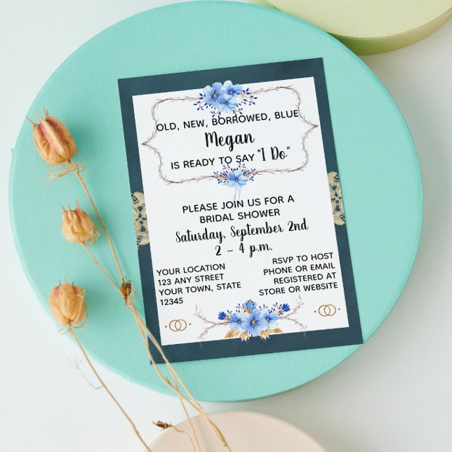Blue Bridal Shower Invitation (Creator Uploaded)