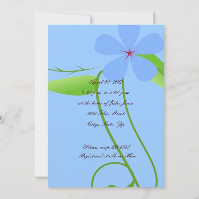 Blue Bridal Shower Invitation (Front)