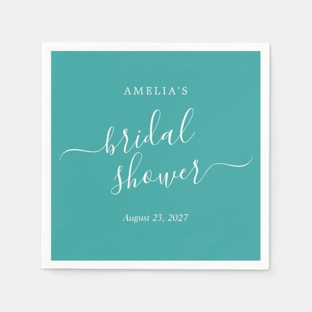 Blue Bridal Shower  Napkin (Front)