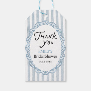 Blue Bridal Shower Thank You  Gift Tags