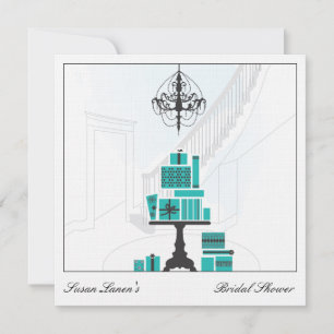 Blue Bridal Shower Wedding Invitation