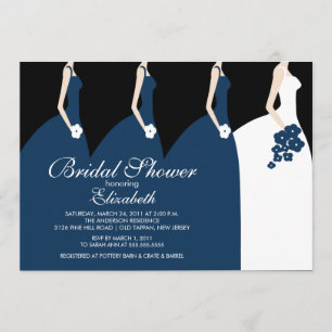 Blue Bride Bridesmaids Bridal Shower Invitation