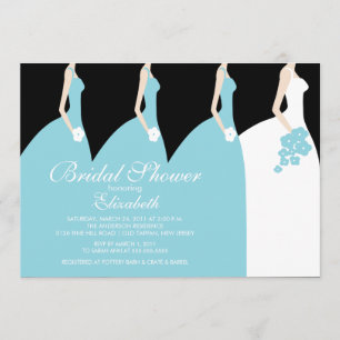 Blue Bride Bridesmaids Bridal Shower Invitation